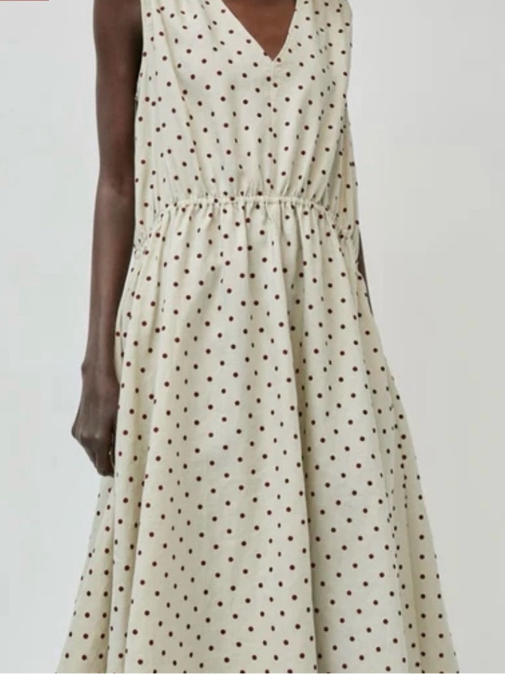 No. 6 Leigh Dress in Stone Dot Linen